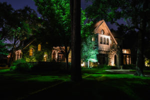 two story house with moonlighting